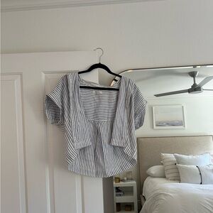Madewell Striped Blue and White Blouse